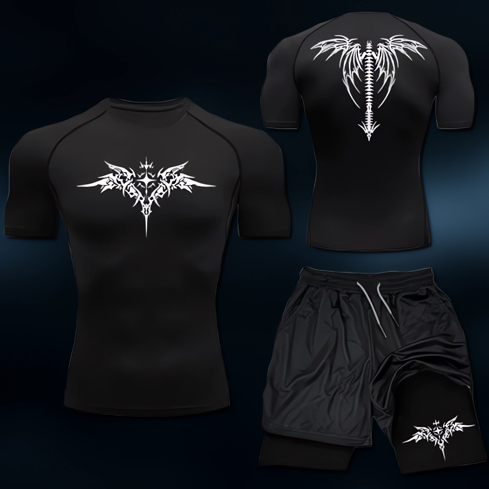 Iron Mind” Fight Set 🥊 – Gym x Combat Edition (Includes Compression Tee + Fight Shorts)